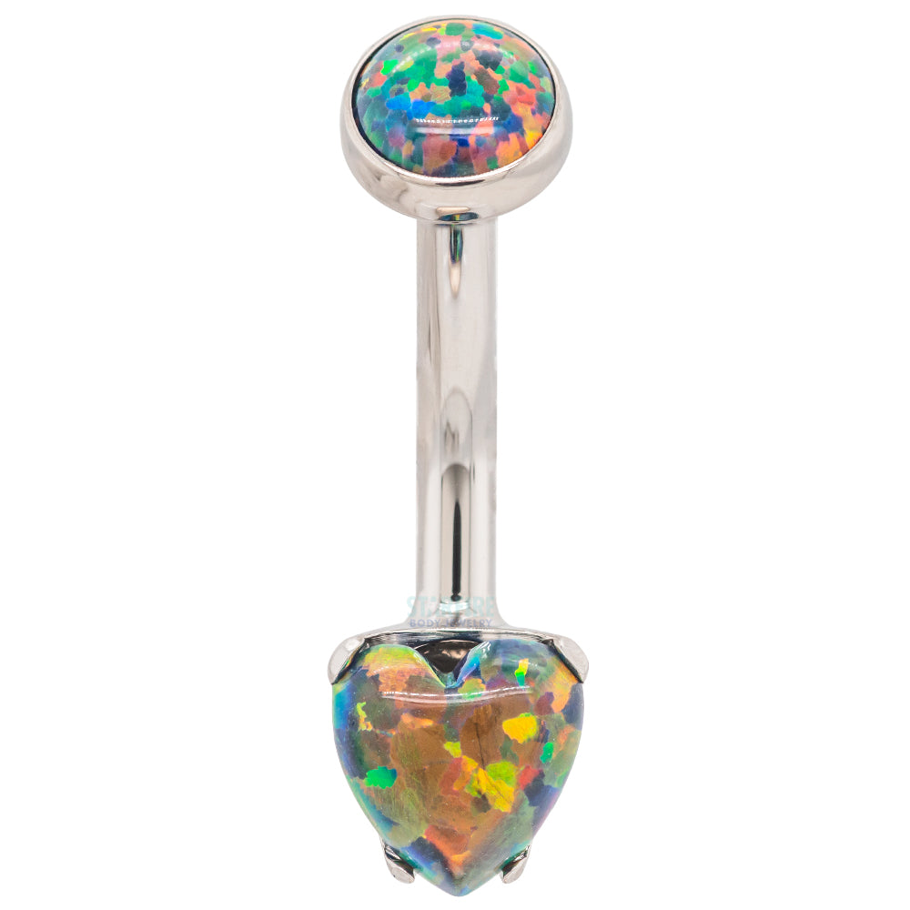 Heart-Cut Opal Cabochon Navel Curve