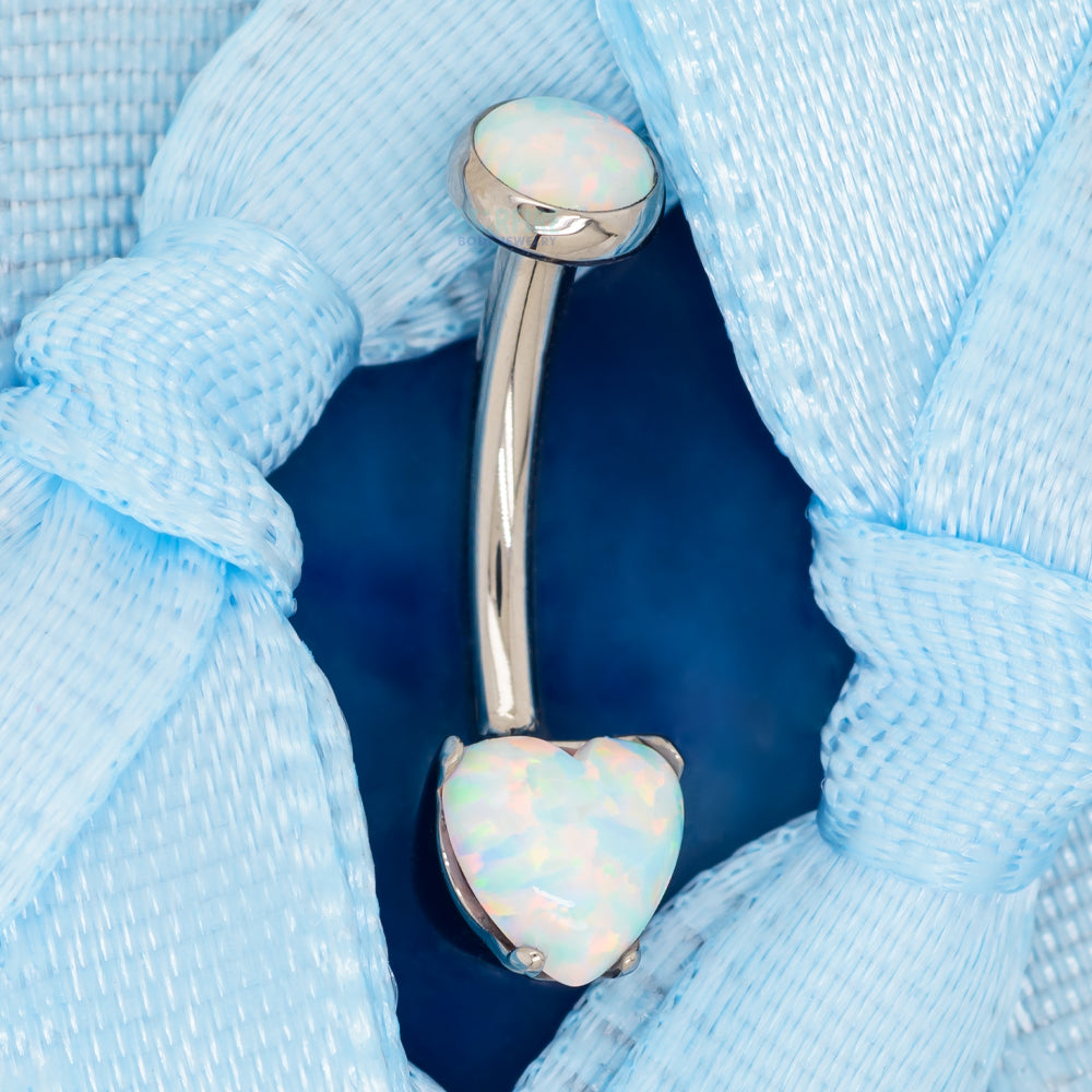 Heart-Cut Opal Cabochon Navel Curve