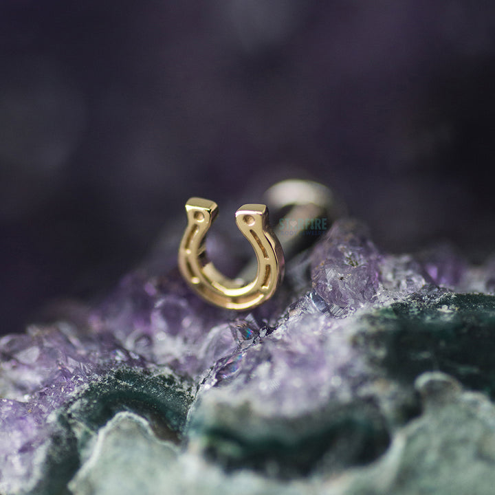 Horseshoe Threaded End in Gold