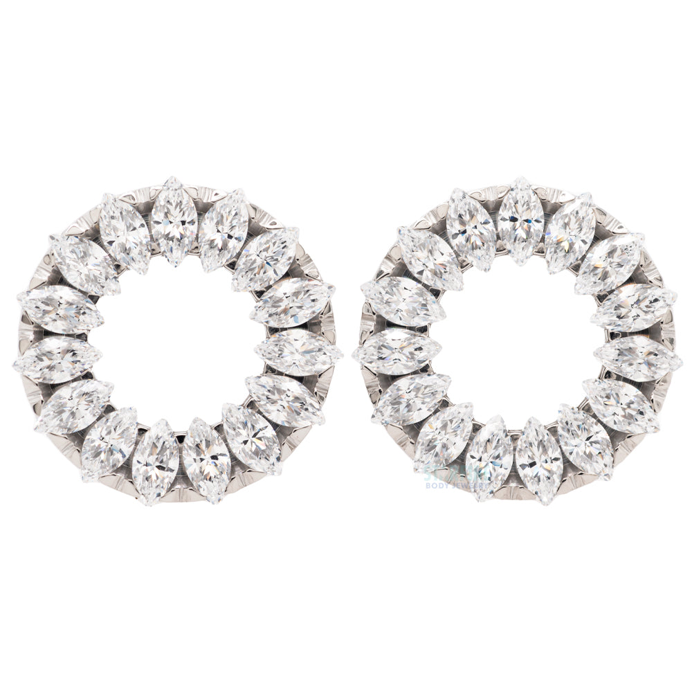 Marquise Eyelets with Brilliant-Cut Gems - Cubic Zirconia