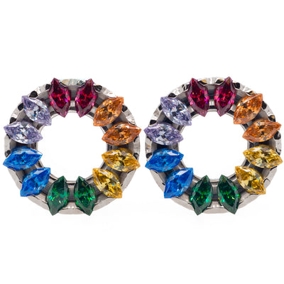 Marquise Eyelets with Brilliant-Cut Gems - Rainbow