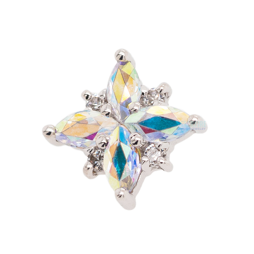 "Pleades" Threaded End in Gold with Mercury Mist Topaz' & White CZ's