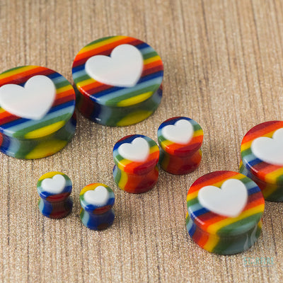 Heart Glass Plugs - Love is Love