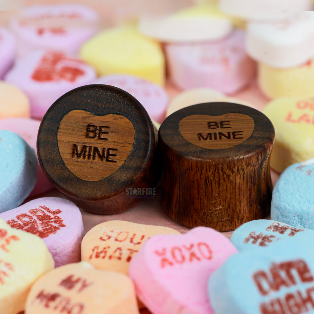Sweet Heart Wood Inlay Plugs