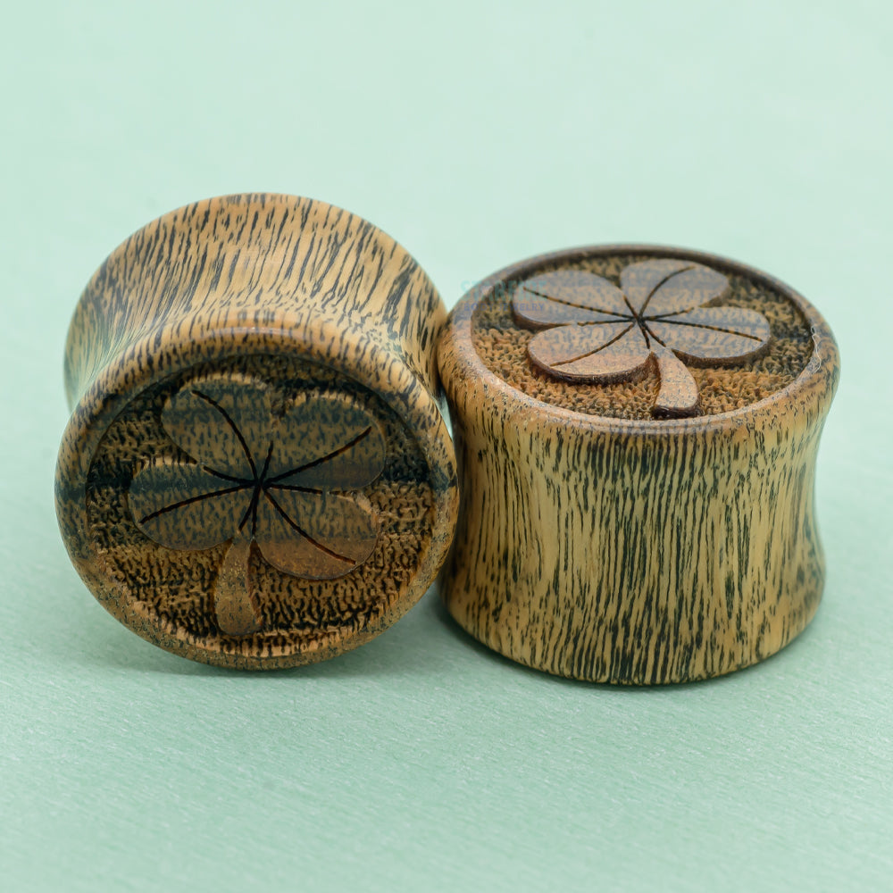 4 Leaf Clover Wood Plugs