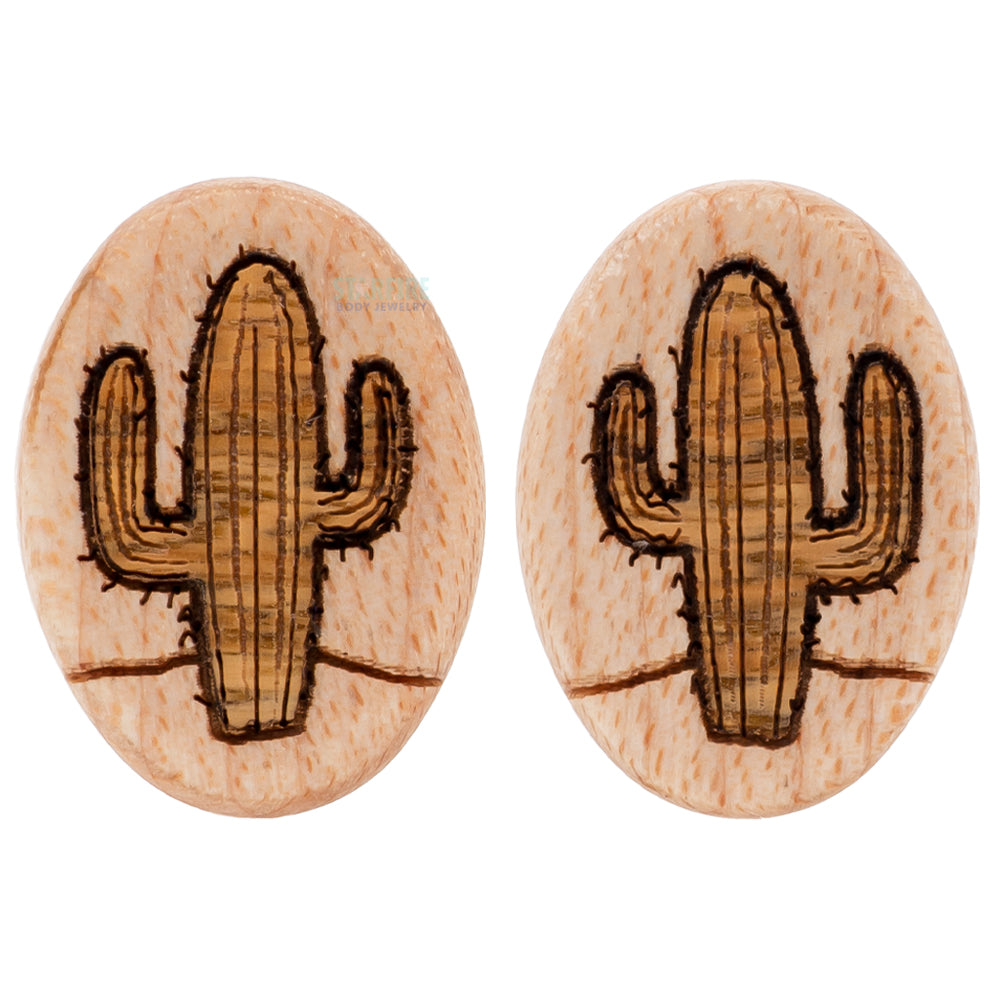 Saguaro (Cactus) Wood Oval Inlay Plugs