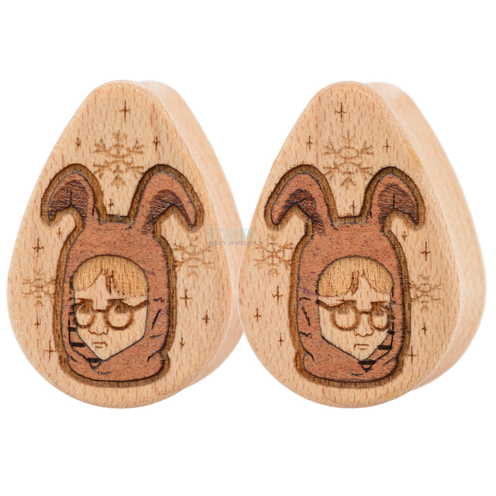 "Ralphie" Wood Teardrop Inlay Plugs