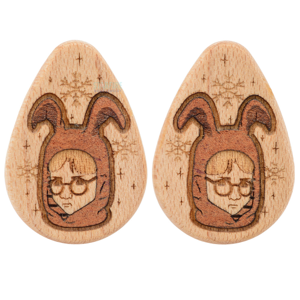 "Ralphie" Wood Teardrop Inlay Plugs