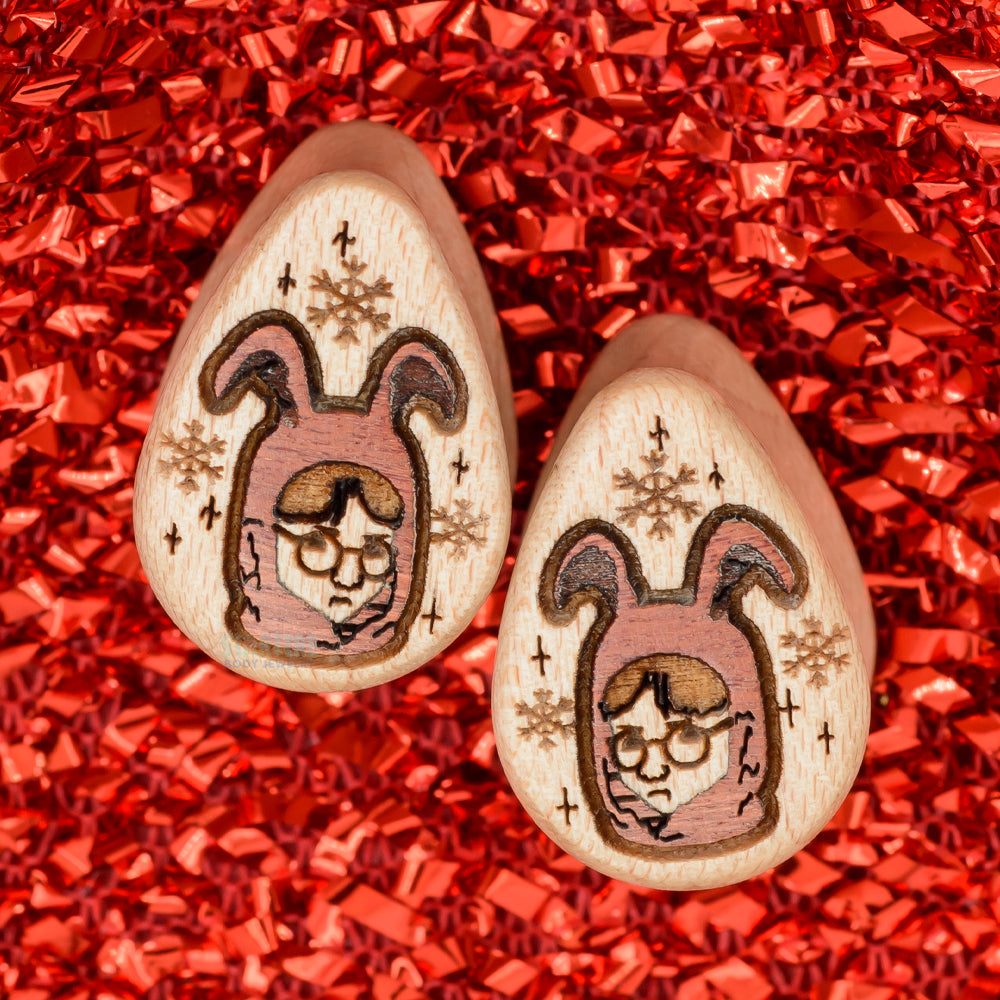 "Ralphie" Wood Teardrop Inlay Plugs