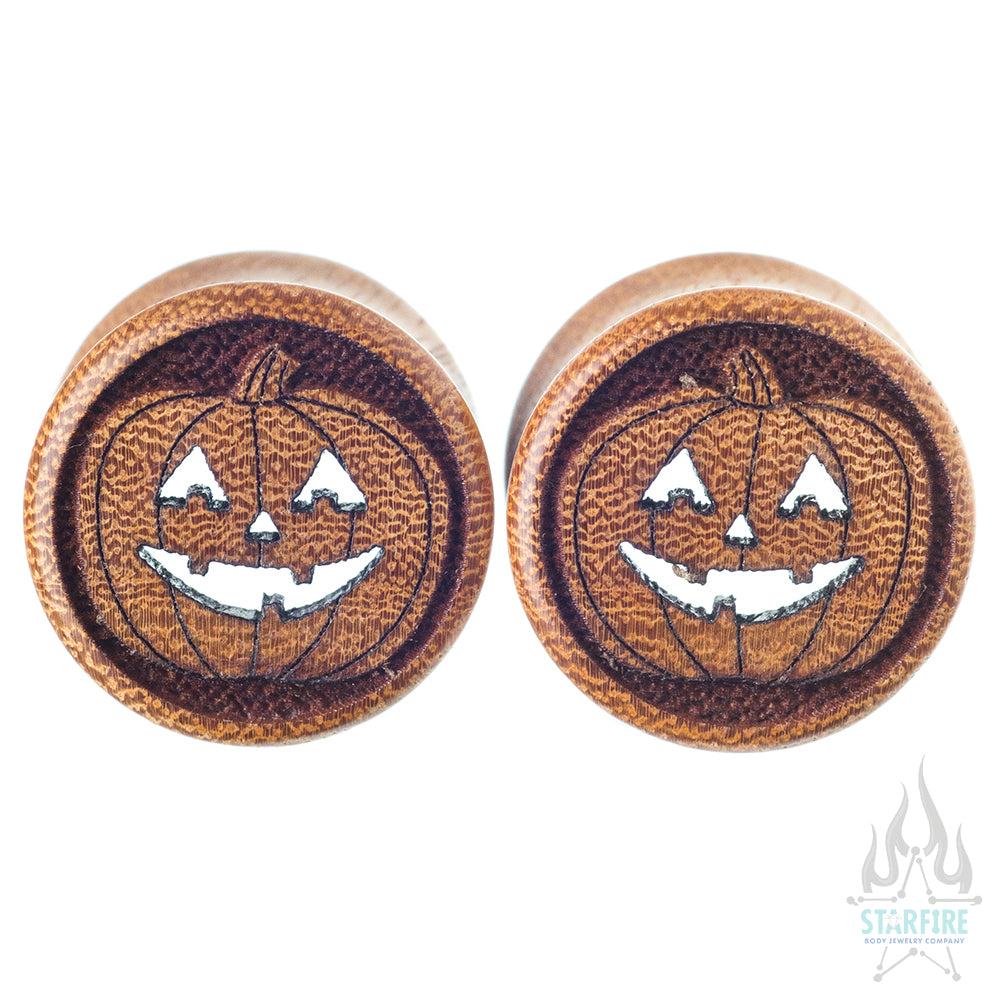 Jack-O-Lantern Wood Plugs / Tunnels