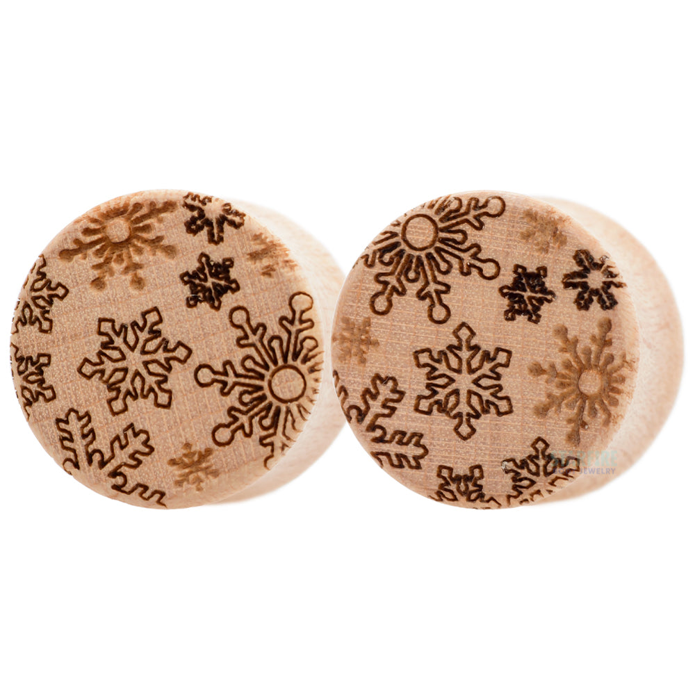 Snowflake Pattern Wood Plugs