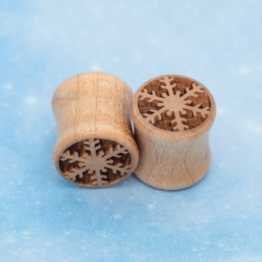 Diamond Flake Snowflake Wood Plugs