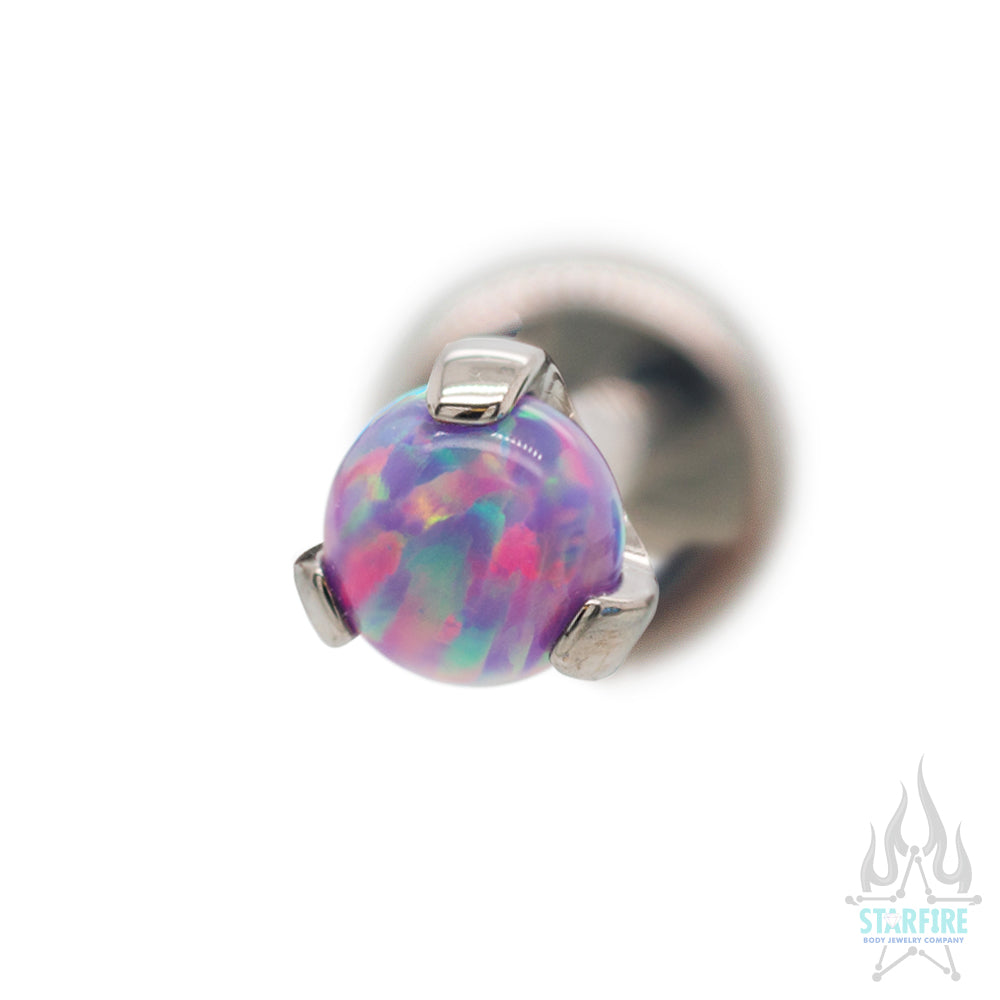 3mm Opal Ball in Prong's on Flatback