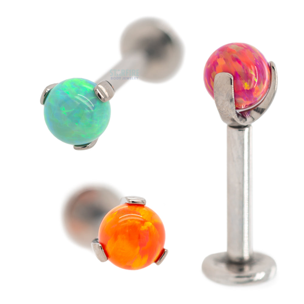 Opal Ball in Prong's on Flatback