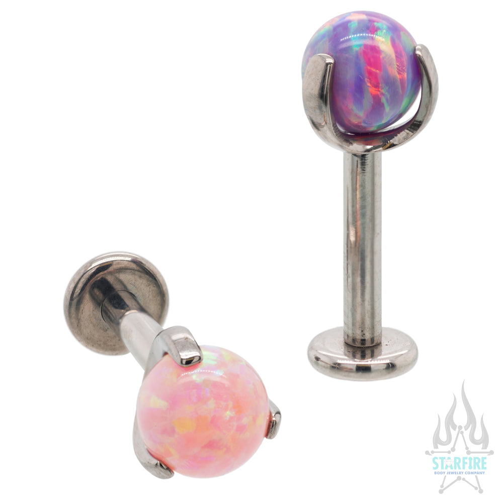 5mm Opal Ball in Prong's on Flatback