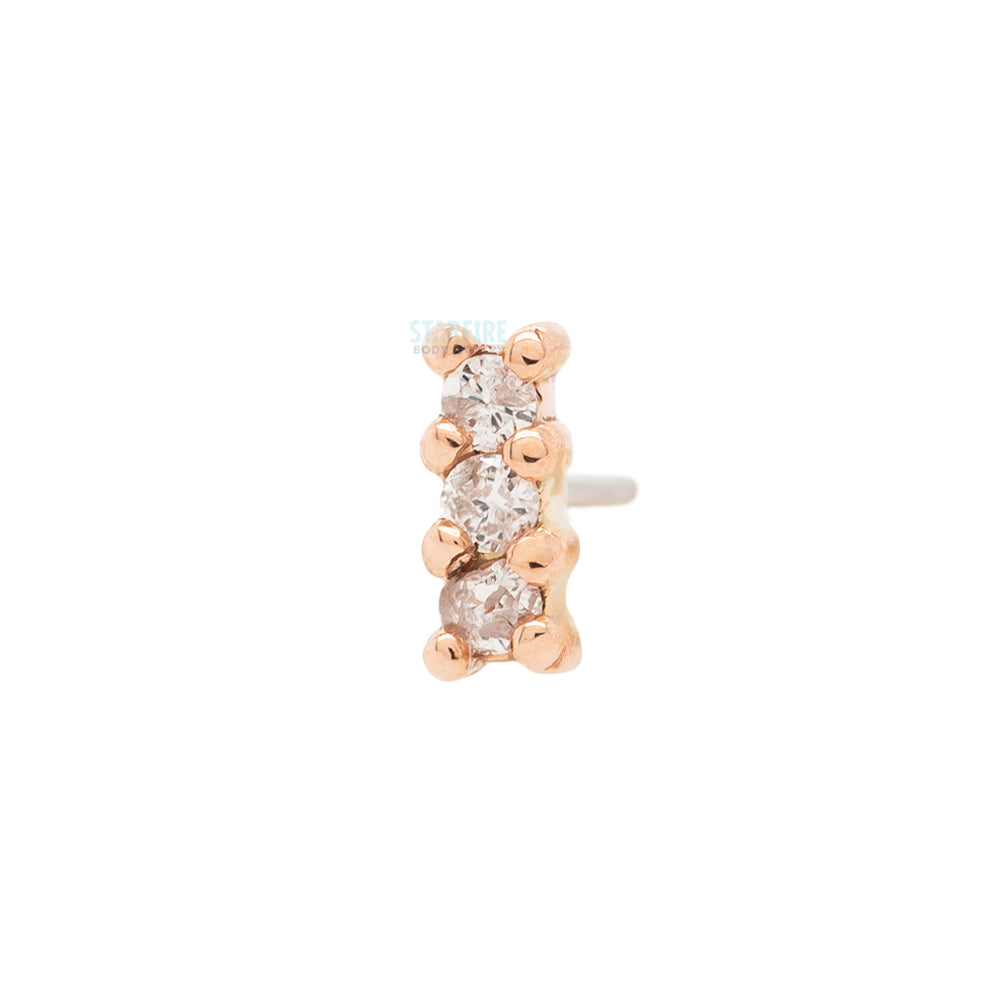 threadless: Micro Rail Pin in Gold with Gemstones