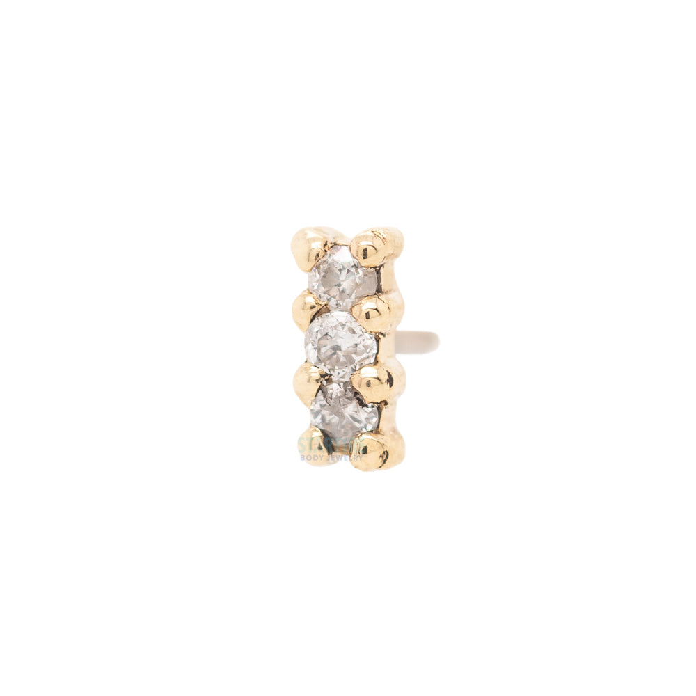 threadless: Micro Rail Pin in Gold with Gemstones