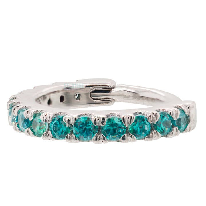 "Telesto" Hinge Ring in Gold & Platinum with Mint CZ's