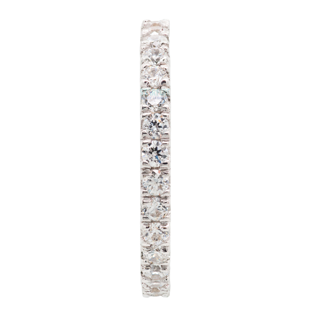 "Telesto" Hinge Ring in Gold & Platinum with White CZ's