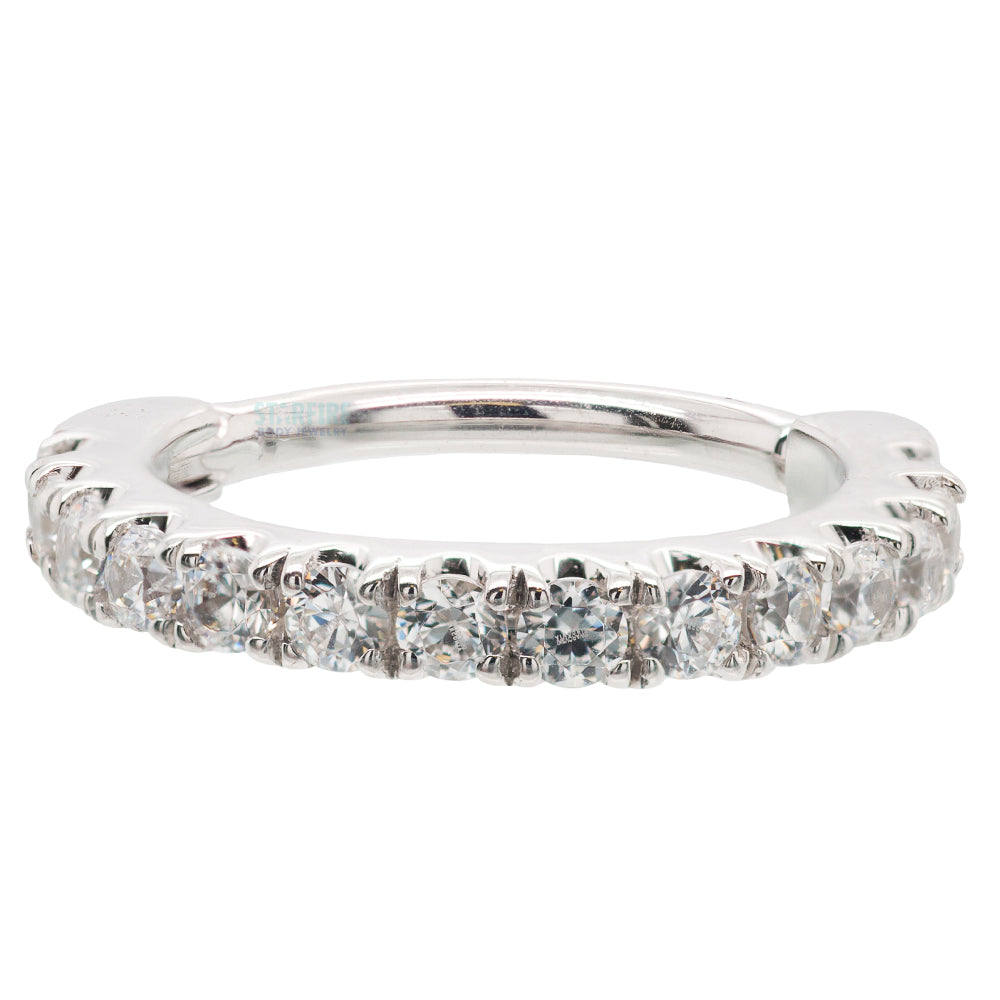 "Telesto" Hinge Ring in Gold & Platinum with White CZ's