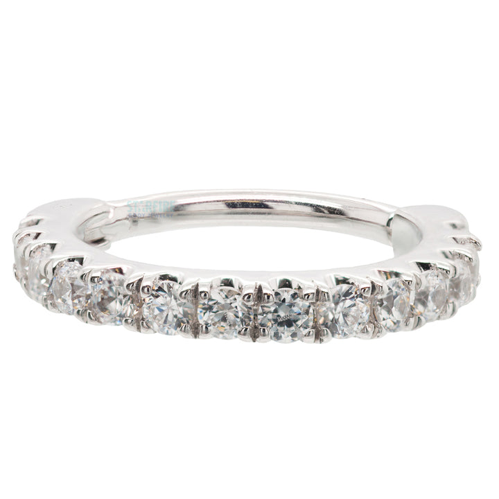 "Telesto" Hinge Ring in Gold & Platinum with White CZ's