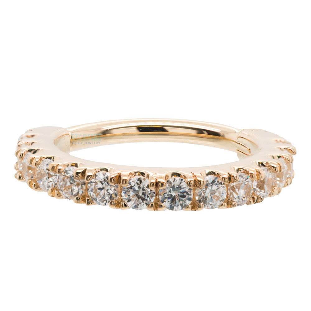 "Telesto" Hinge Ring in Gold & Platinum with White CZ's