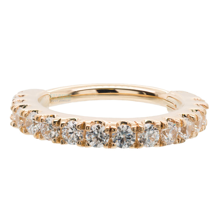 "Telesto" Hinge Ring in Gold & Platinum with White CZ's
