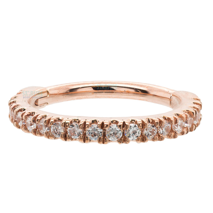 "Telesto" Hinge Ring in Gold & Platinum with White CZ's