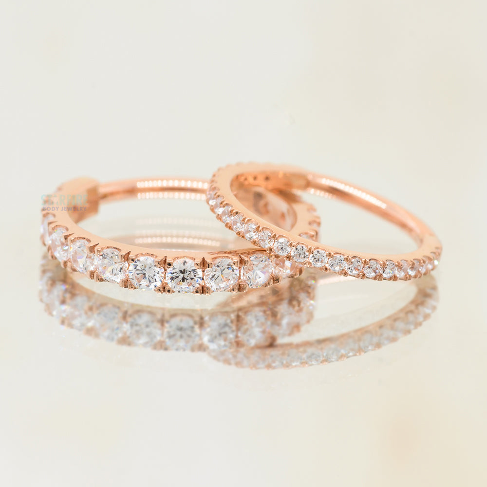 "Telesto" Hinge Ring in Gold & Platinum with White CZ's