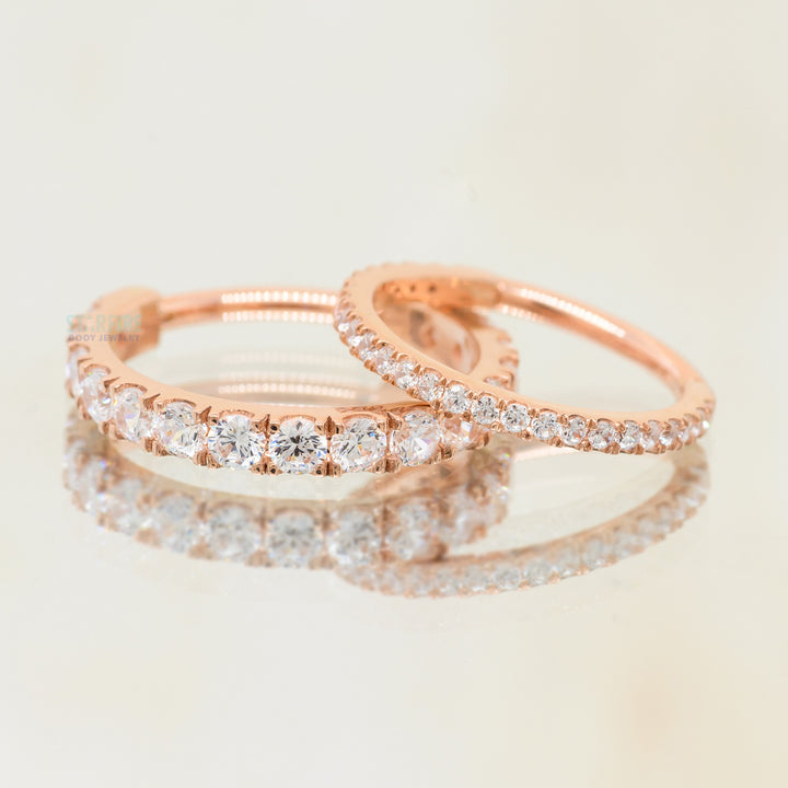 "Telesto" Hinge Ring in Gold & Platinum with White CZ's