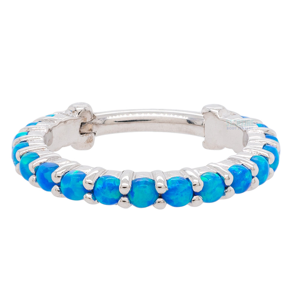 "Telesto" Hinge Ring in Gold with Sky Blue Opals