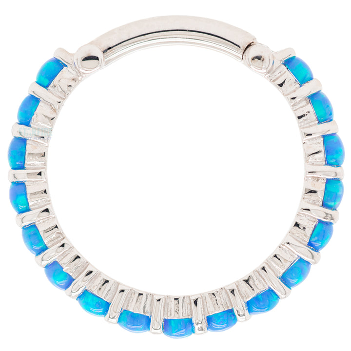 "Telesto" Hinge Ring in Gold with Sky Blue Opals