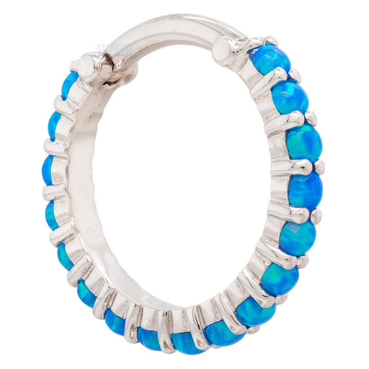 "Telesto" Hinge Ring in Gold with Sky Blue Opals