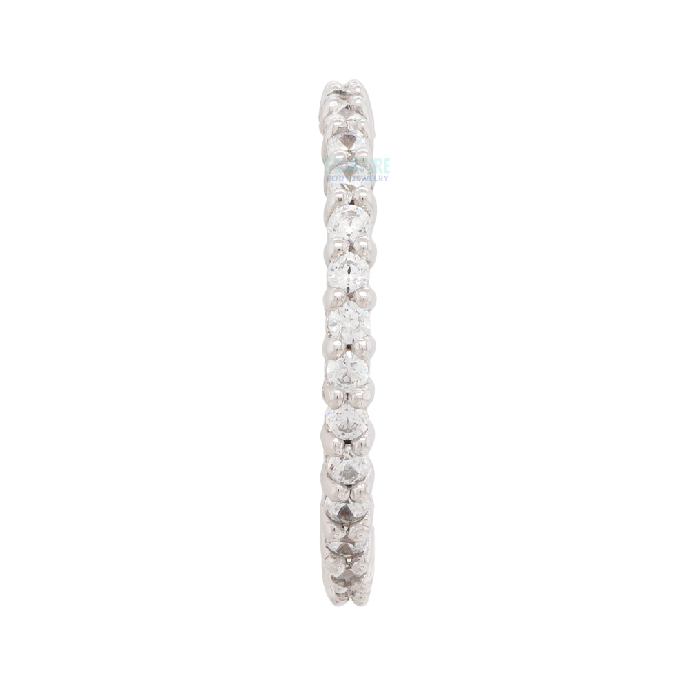 "Telesto" Seam Ring in Gold with White CZ's