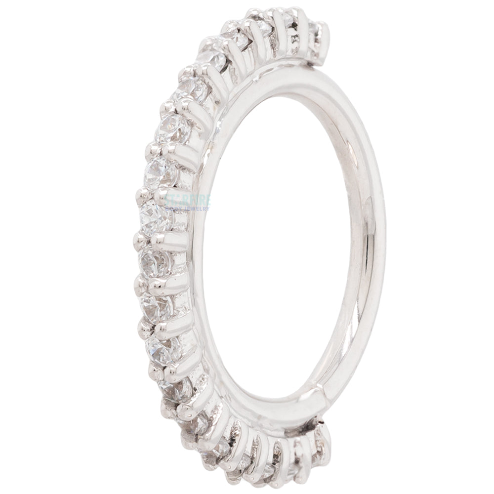 "Telesto" Seam Ring in Gold with White CZ's