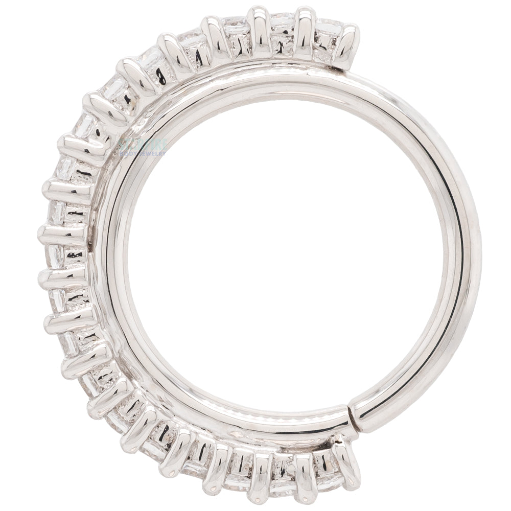 "Telesto" Seam Ring in Gold with White CZ's