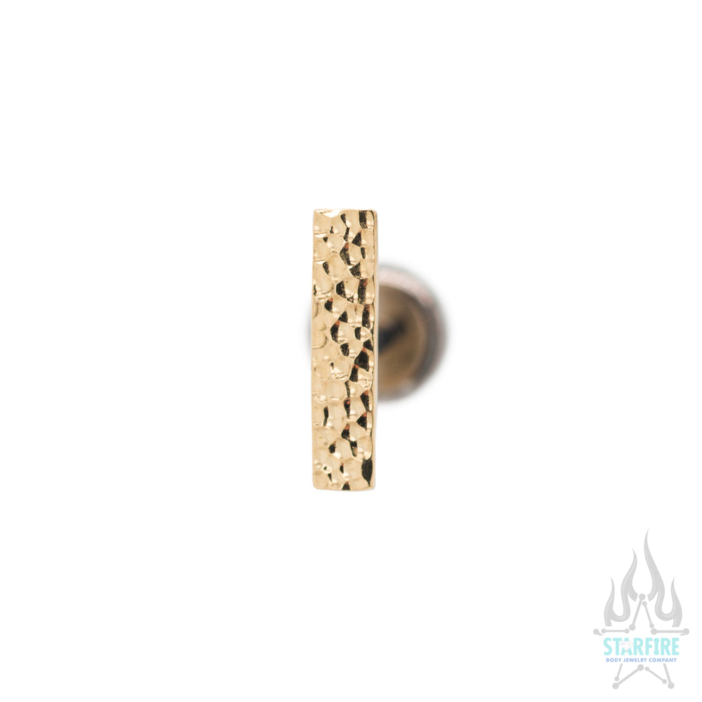 Hammered Rectangle in Gold - on flatback