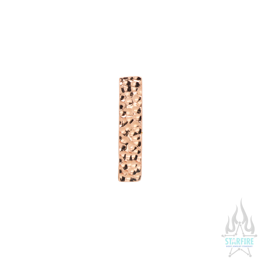 Hammered Rectangle in Gold - on flatback