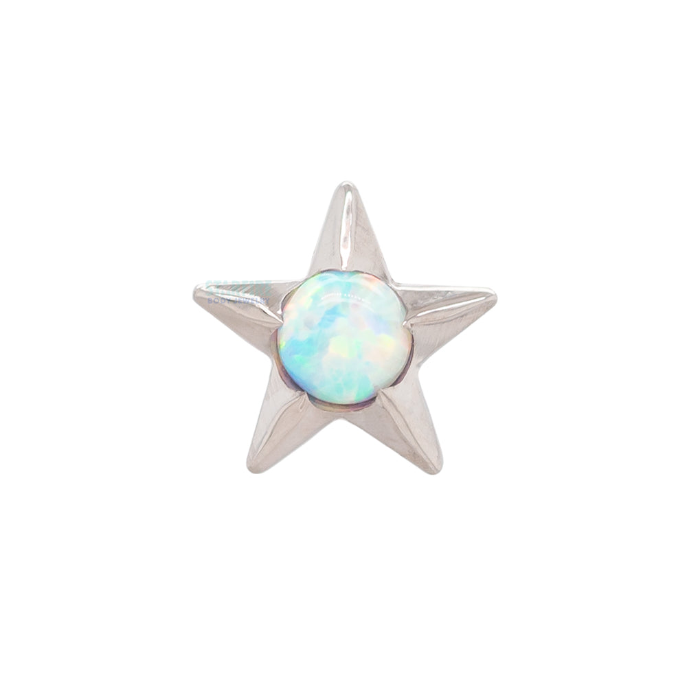 Gem Star Threaded End with Opal Cabochon