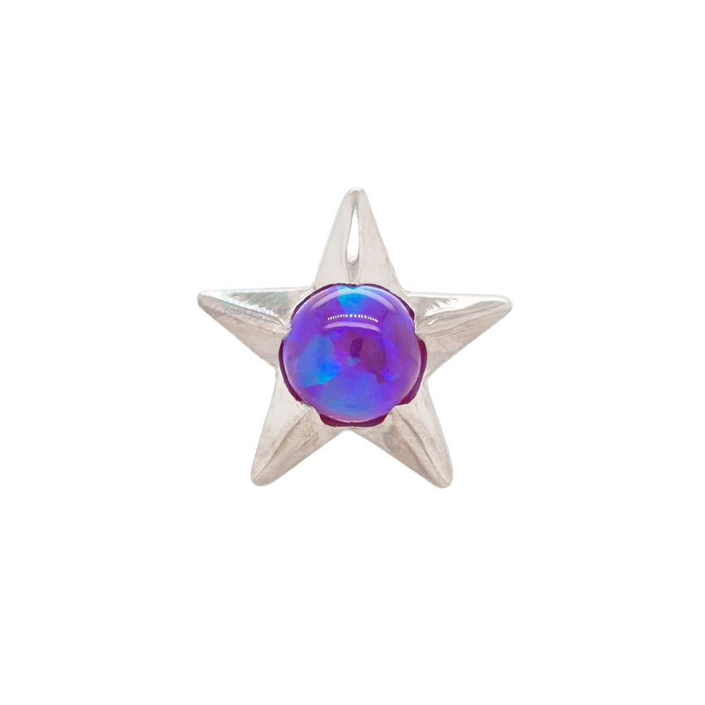 Gem Star Threaded End with Opal Cabochon