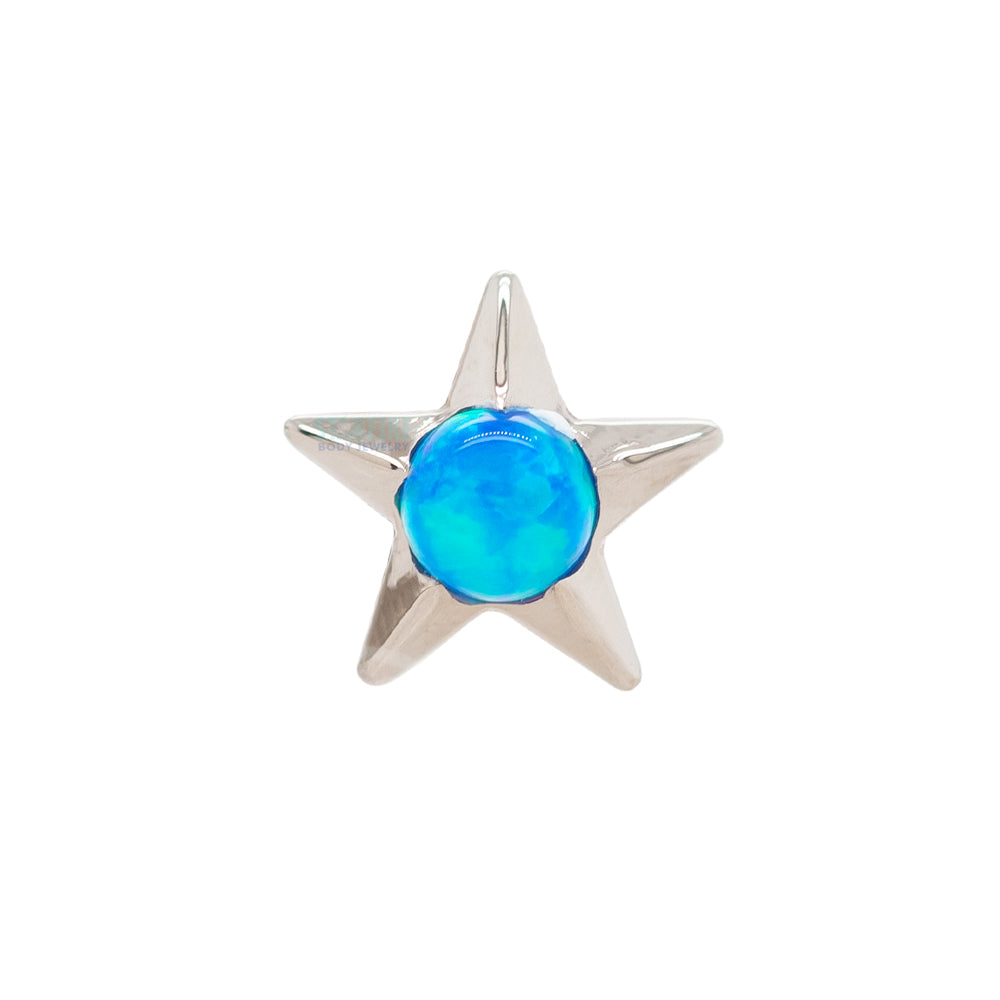 Gem Star Threaded End with Opal Cabochon