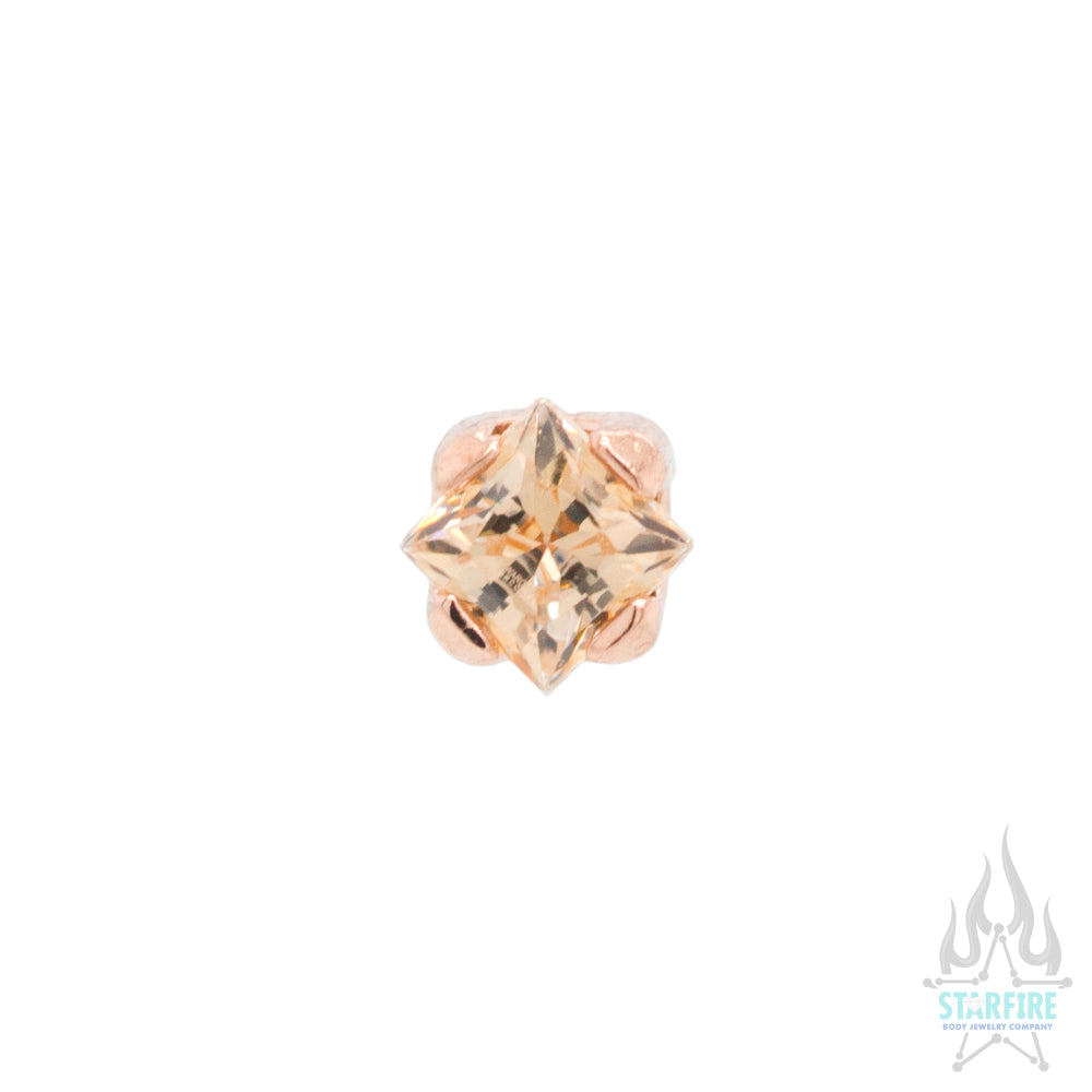 Princess-Cut Brilliant-Cut Gem Nostril Screw in Gold