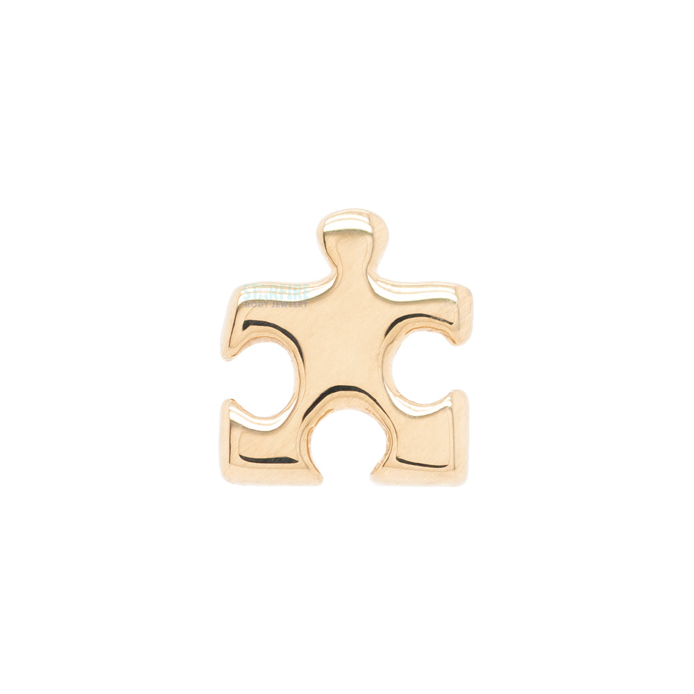Puzzle Piece Threaded End in Gold