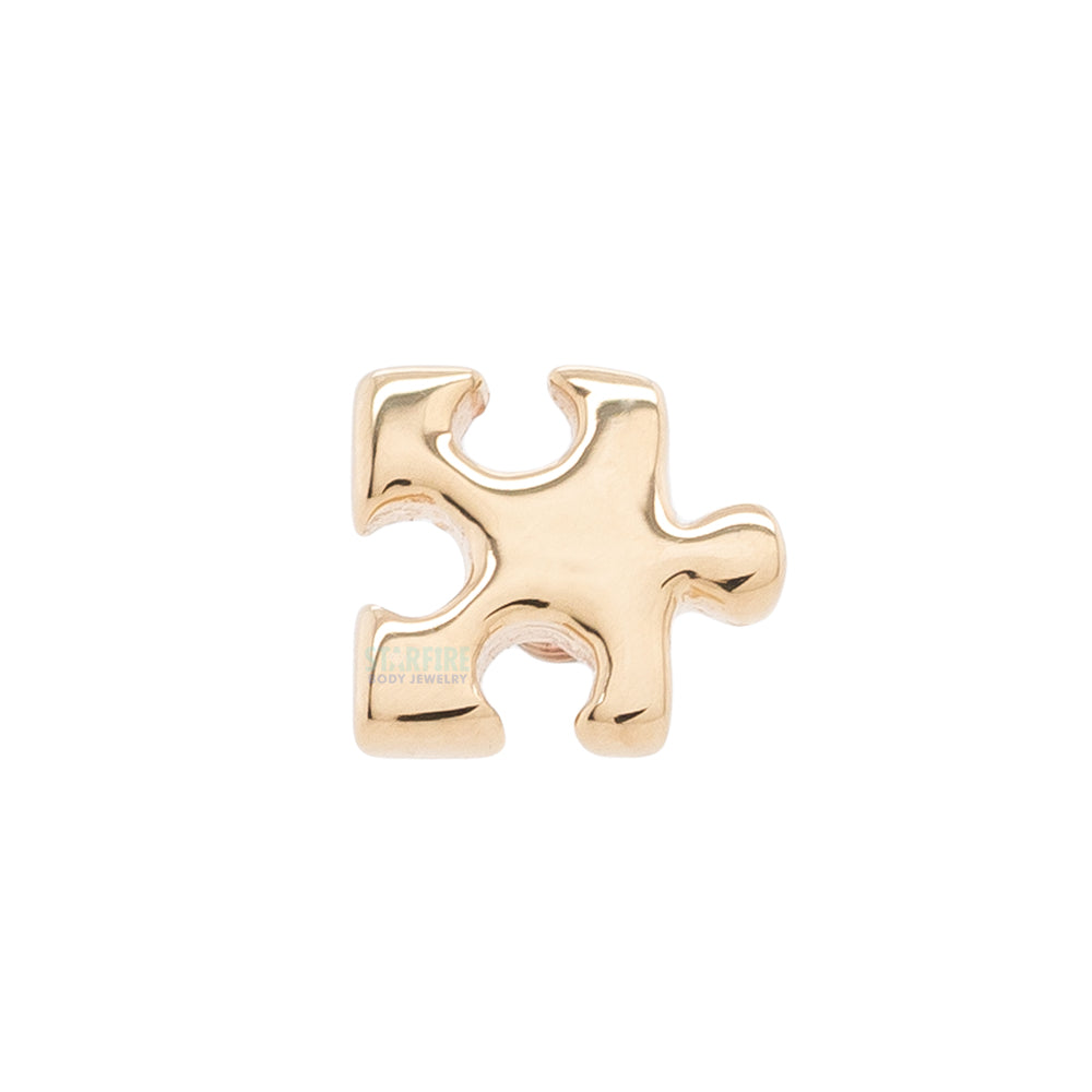 Puzzle Piece Threaded End in Gold