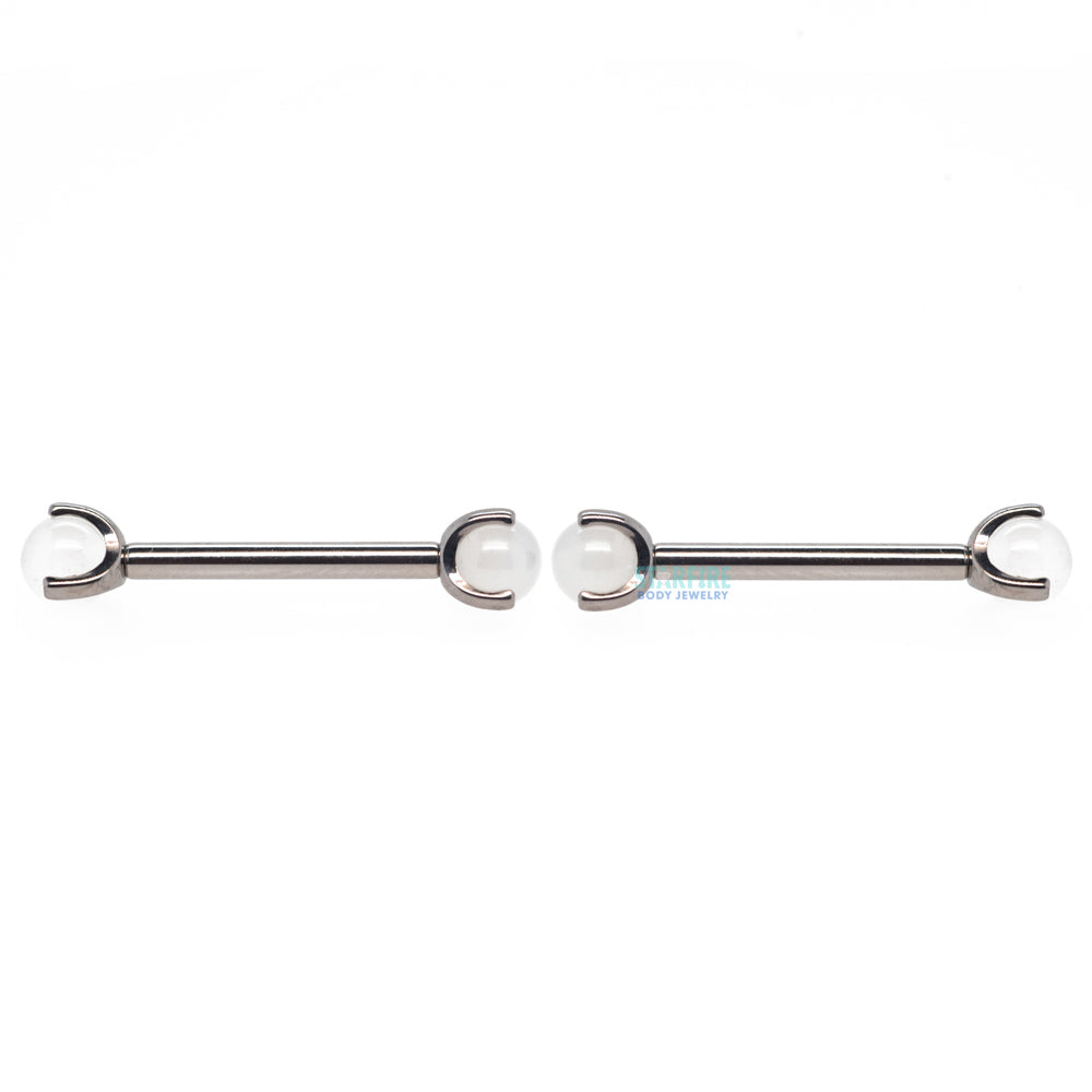 Natural Stone Orb Claw-Set Nipple Barbells