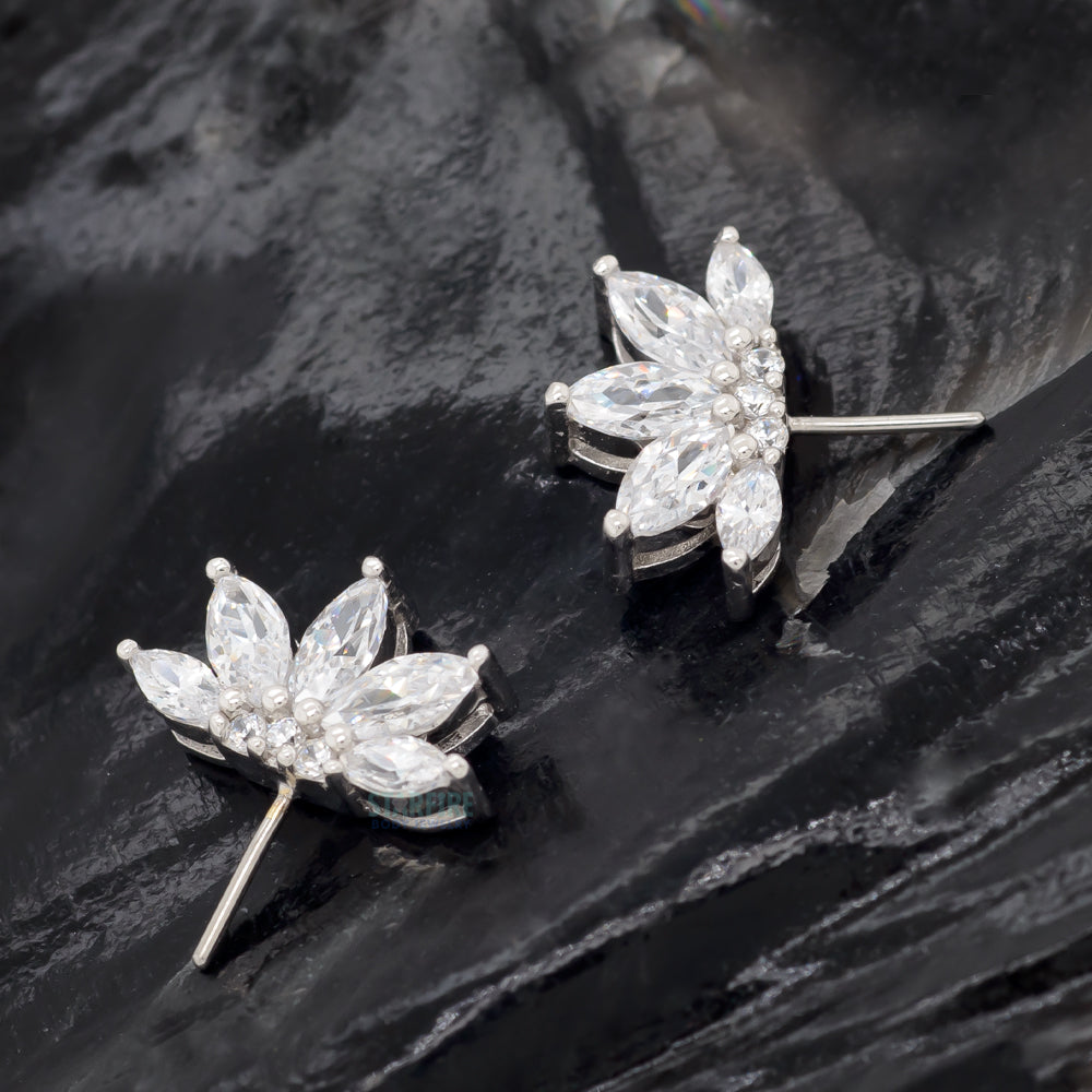 threadless: "Valentina" Forward Facing End in Gold with CZ's