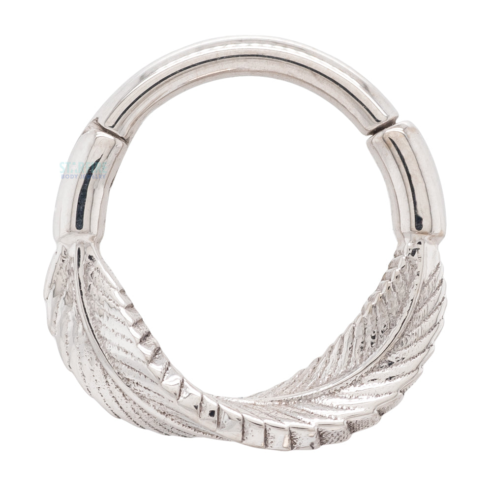 "Twisting Feather" Hinge Ring in Gold