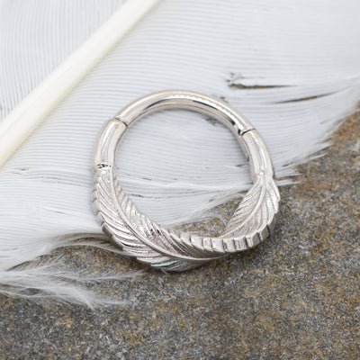 "Twisting Feather" Hinge Ring in Gold