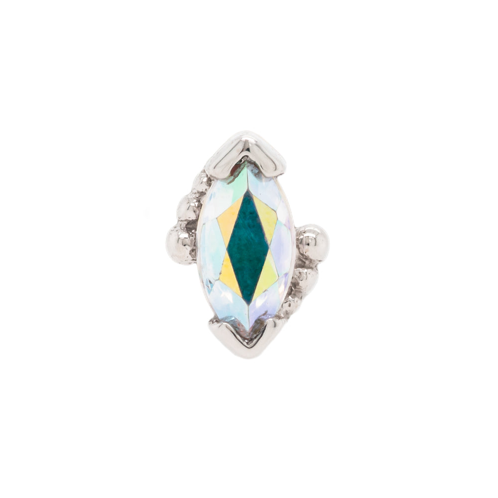 threadless: Beaded Marquise Pin in Gold & Platinum with Mercury Mist Topaz