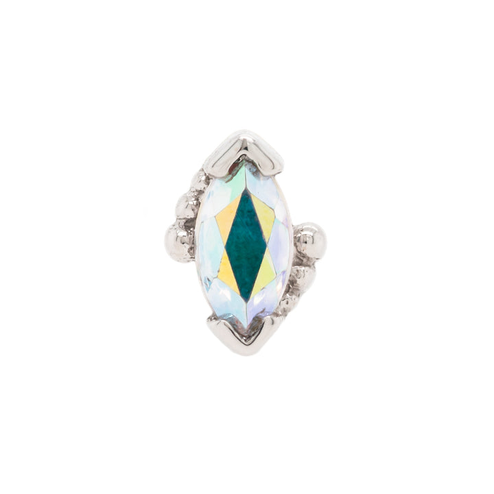 threadless: Beaded Marquise Pin in Gold & Platinum with Mercury Mist Topaz